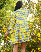 Deeba Penny Print Dress, Yellow (YELLOW), large