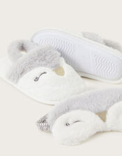 Penny Penguin Slippers and Eye Mask Set, Ivory (IVORY), large