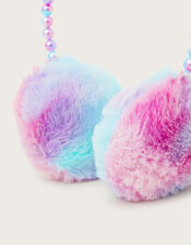 Rainbow Pearl Faux Fur Earmuffs, , large