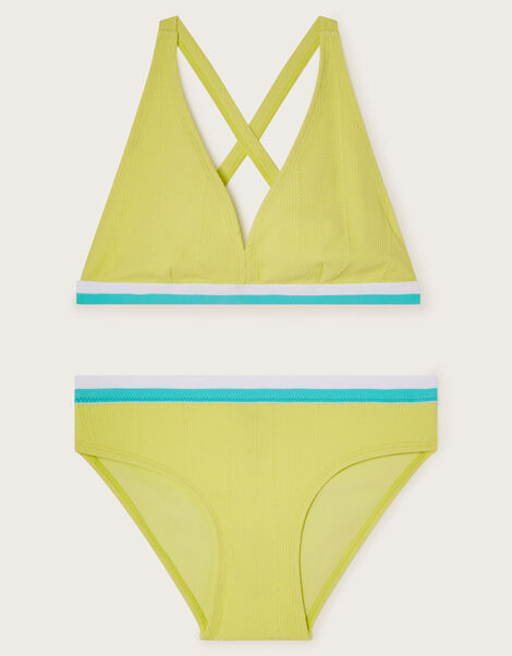 Colour Block Bikini Set, Green (LIME), large