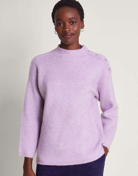 Aria Longline Jumper Purple, Knitwear