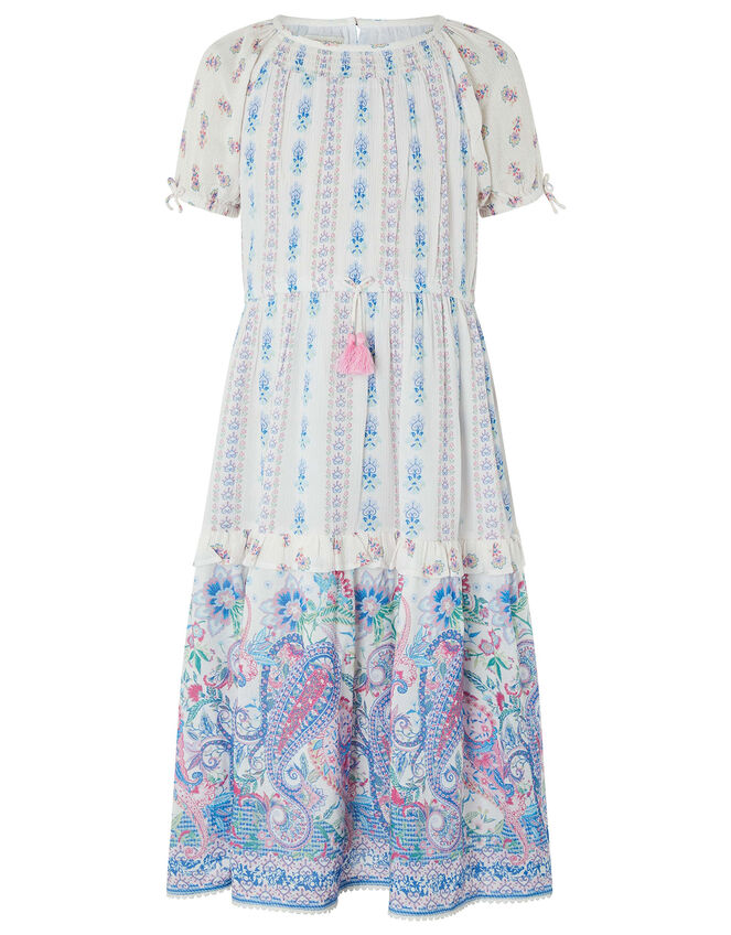 Adra Paisley Print Dress in LENZING™ ECOVERO™ Ivory | Girls' Dresses ...