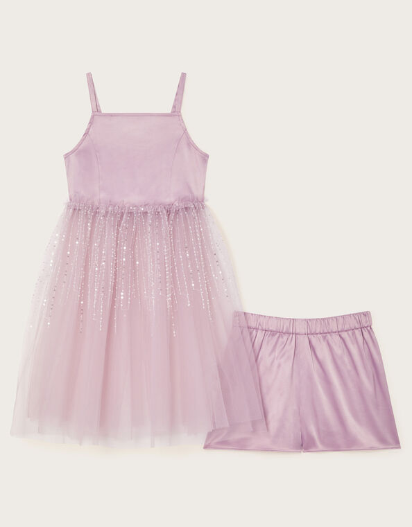 Misty Tulle Top and Shorts Set, Purple (LILAC), large