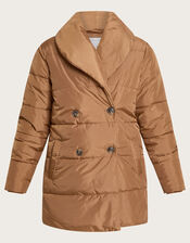 Shannon Shawl Collar Padded Coat, Camel (CARAMEL), large