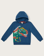 Dinosaur Hoodie, Blue (NAVY), large