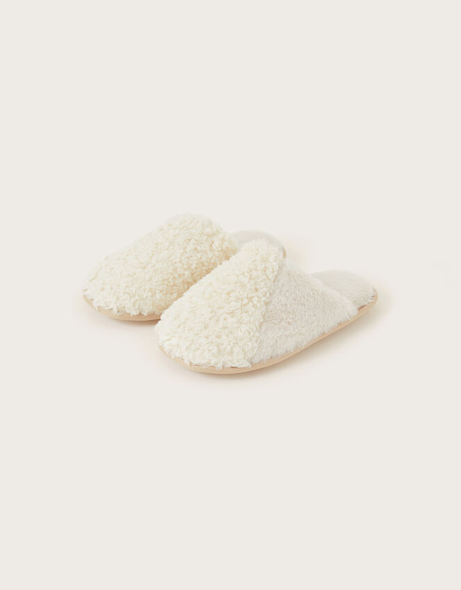 Boucle Mule Slippers, Cream (CREAM), large