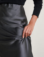 Suri Satin Skirt, Grey (CHARCOAL), large