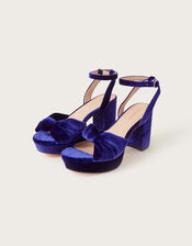 Velvet Knot Heels, Blue (NAVY), large