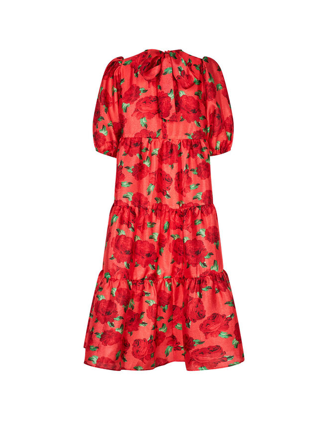 Crās Floral Tiered Dress, Red (RED), large