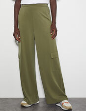 Una Wide Leg Utility Pants, Green (KHAKI), large