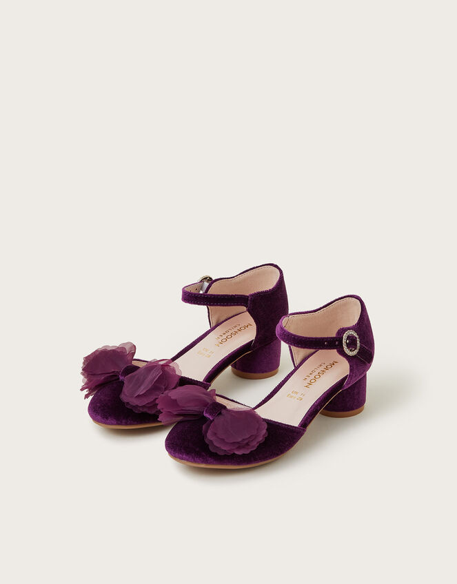 Cancan Velvet Two-Part Heels, Purple (PURPLE), large