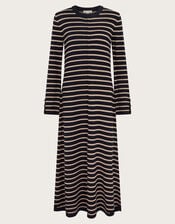 Shaw Stripe Midi Sweater Dress, Blue (NAVY), large