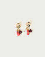 Beaded Drop Stud Earrings, , large