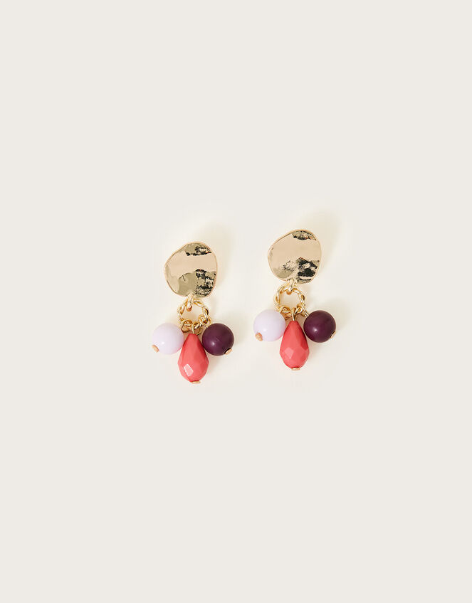 Beaded Drop Stud Earrings, , large