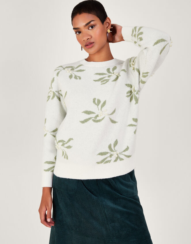 Mia Mistletoe Jumper, Ivory (IVORY), large