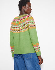 Fern Fair Isle Cardigan, Green (GREEN), large