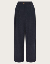 Samira Corduroy Wide Leg Trousers, Blue (NAVY), large