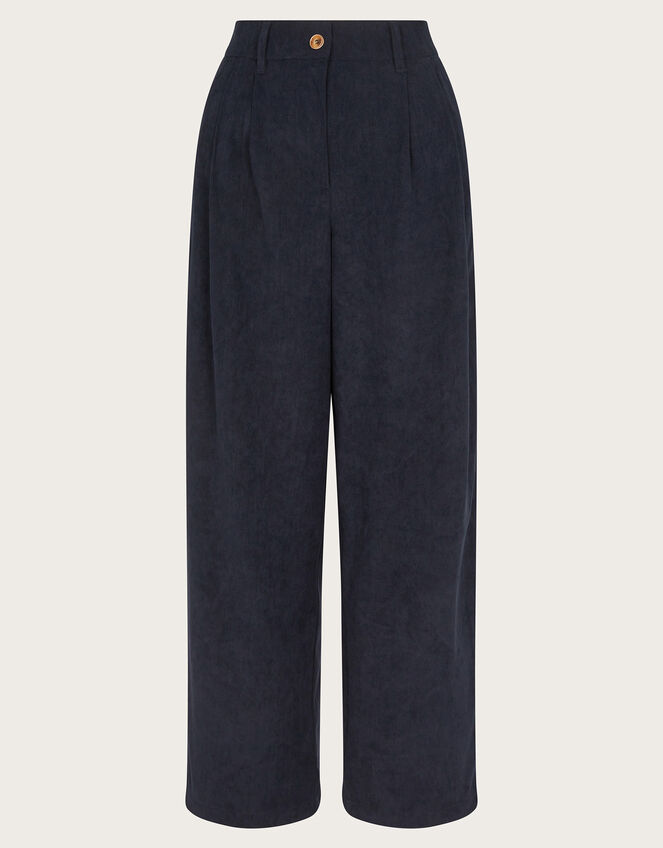 Samira Corduroy Wide Leg Trousers, Blue (NAVY), large