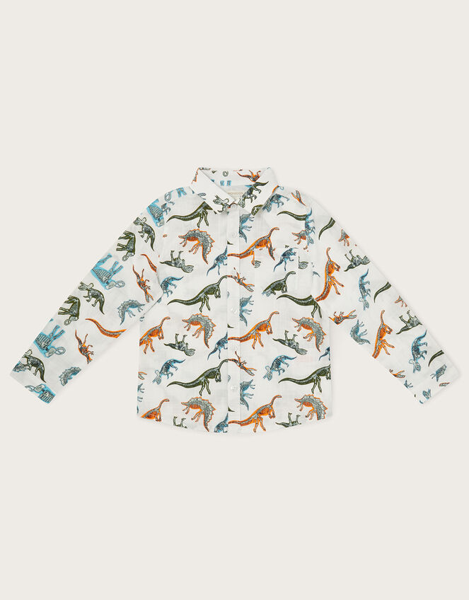 Dinosaur Pocket Shirt, Ivory (IVORY), large