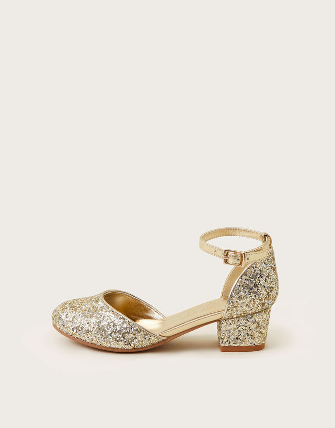 Glitter Two-Part Heels, Gold (GOLD), large