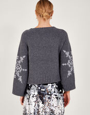 Sal Snowflake Jumper, Grey (CHARCOAL), large