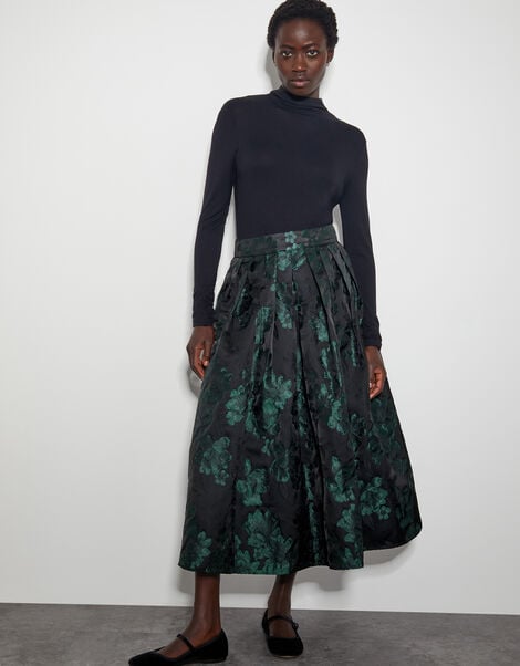 Julie Jacquard Skirt, Green (GREEN), large