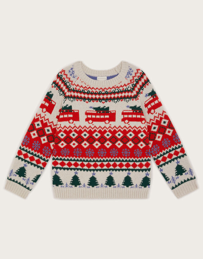 Fair Isle London Bus Jumper, Ivory (IVORY), large