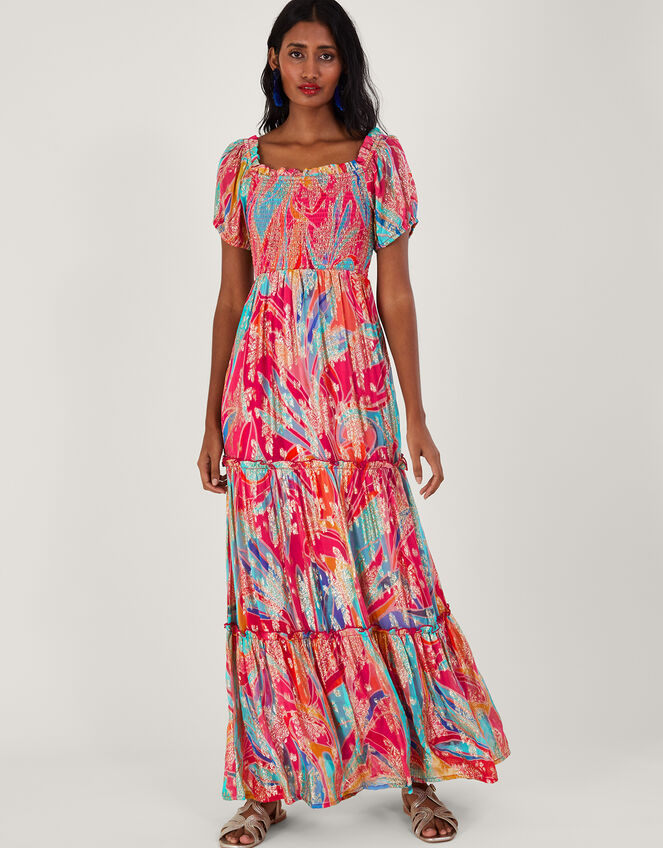 Ariel Metallic Maxi Dress , Multi (MULTI), large