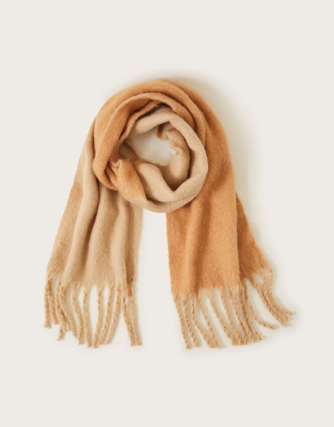 Two-Tone Blanket Scarf, Camel (CAMEL), large