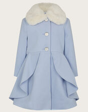 Skirted Twirl Smart Coat, Blue (PALE BLUE), large