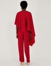 Delia Drape Jumpsuit, Red (RED), large