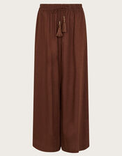 Yara Plain Wide Leg Trousers, Orange (RUST), large